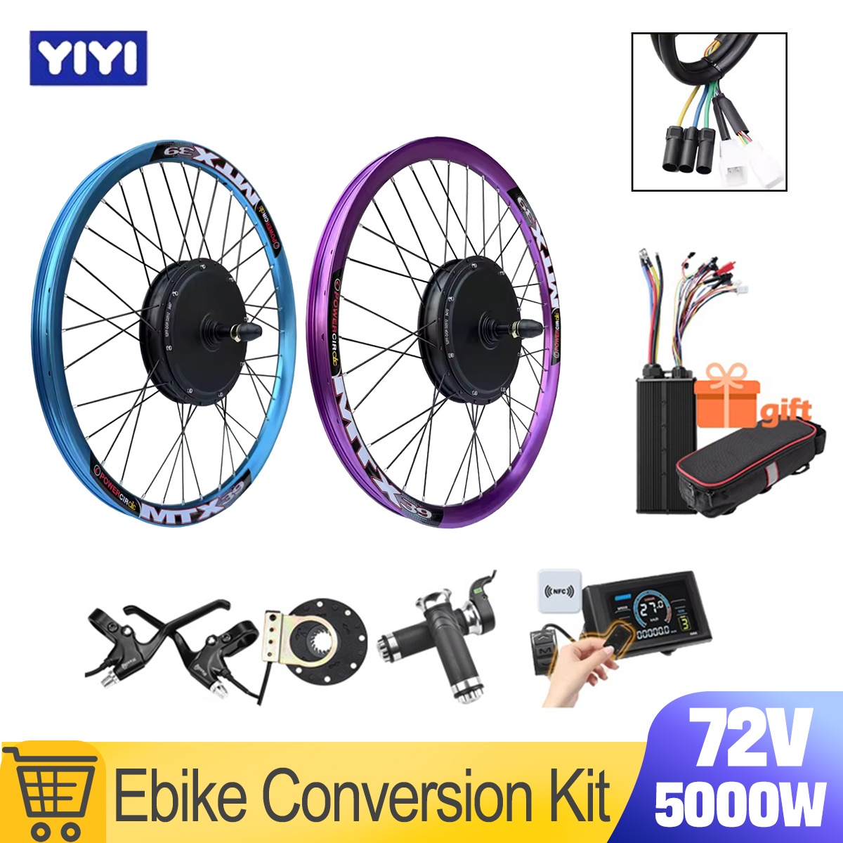 Ebike Conversion Kit 72V 3000W - New MTX39 72V 5000W EBike Conversion