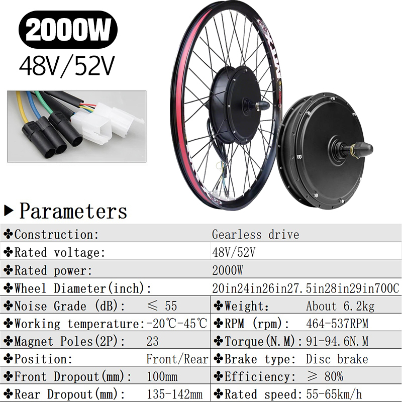 72V 5000W Ebike Kit with S966  - 72V 5000W Hub Motor Kit recension och pris