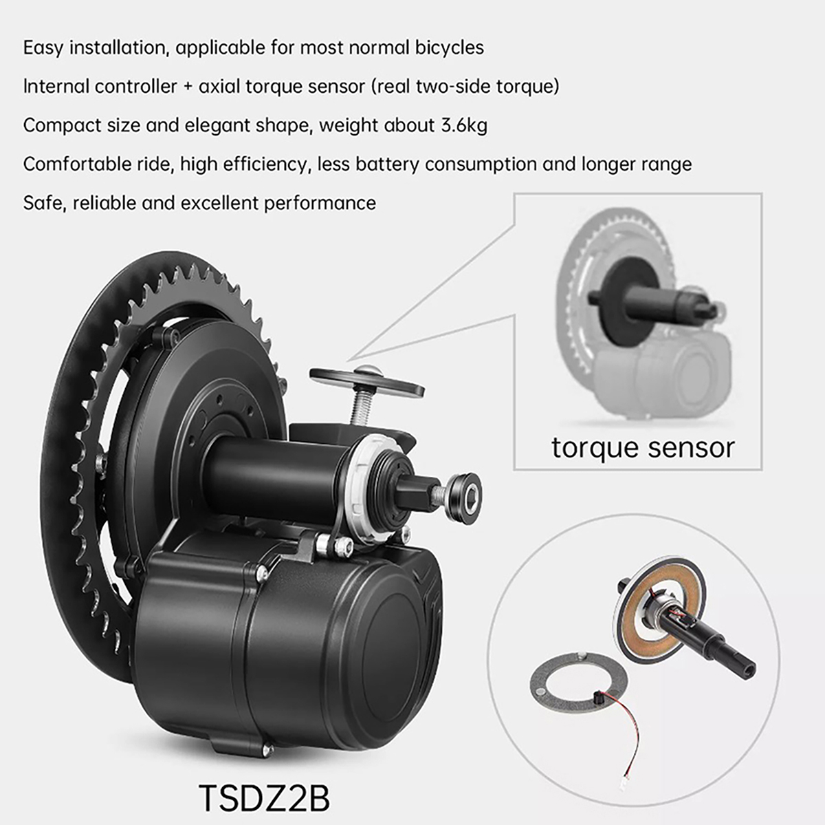 New Version Tongsheng 48V 500W - Tongsheng Tsdz2B Mid Drive Motor recension och pris